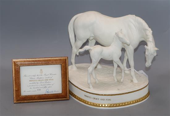 A Royal Worcester group of Princes Grace and foal